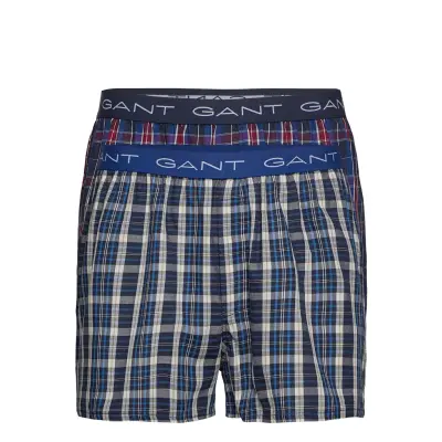 2-P Boxer Shorts Tartan/Blue Check Boxerkalsonger Multi/mönstrad GANT