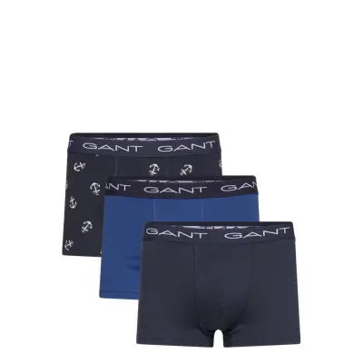 Anchor Print Trunk 3-Pack Boxerkalsonger Marinblå GANT