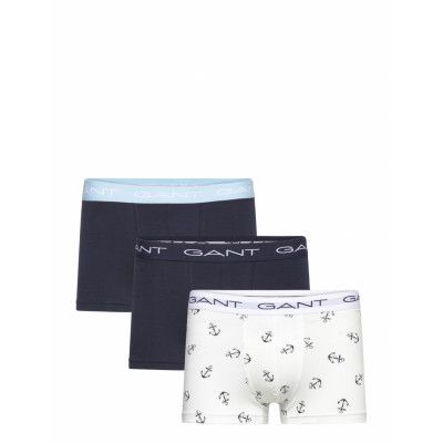 Anchor Print Trunk 3-Pack Boxerkalsonger Marinblå GANT