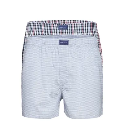 Check Boxer Shorts 2-Pack Boxerkalsonger Blå GANT