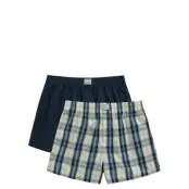 GANT Check And Solid Boxer Shorts 2-P Blå