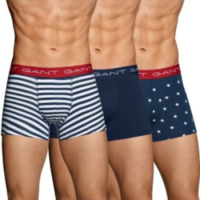 GANT Cotton Stretch Stars Stripes Trunk 3-pack * Fri Frakt *