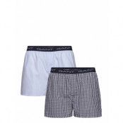 Gingham And Stripe Boxer Sh 2-Pack Underwear Boxer Shorts Blue GANT