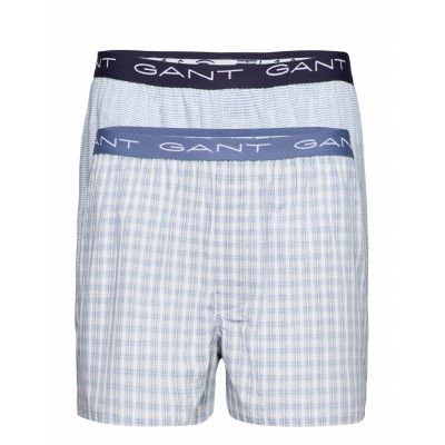 Gradient Check Boxer Shorts 2-Pack Boxerkalsonger Blå GANT