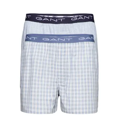 Gradient Check Boxer Shorts 2-Pack Boxerkalsonger Blå GANT