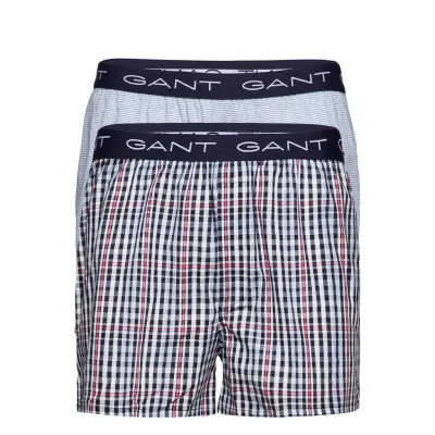 Mini Gingham Boxer Shorts 2-Pack Boxerkalsonger Blå GANT