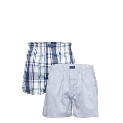 Oxford And Check Boxer Shorts 2-P Underwear Boxer Shorts Blå GANT