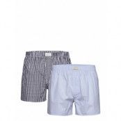 Stripe And Gingham Boxer Sh 2-Pack Underwear Boxer Shorts Blue GANT