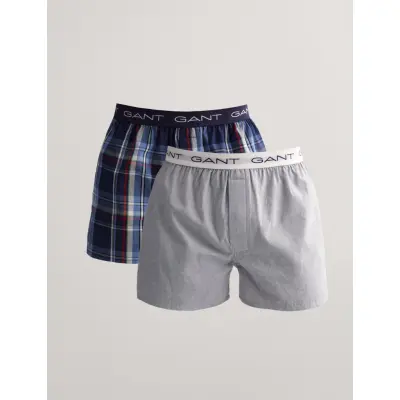 Woven Boxer Shorts Logo El 2-Pack Underwear Boxer Shorts Blå GANT