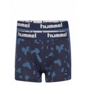 Hmlnolan Boxers 2-Pack Night & Underwear Underwear Underpants Blå Hummel