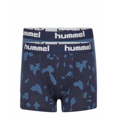 Hmlnolan Boxers 2-Pack Night & Underwear Underwear Underpants Blå Hummel