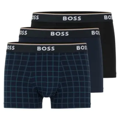 BOSS 3-pack Power Design Cotton Stretch Trunks
