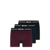 Boxerbr 3P Bold *Villkorat Erbjudande Boxerkalsonger Vinröd BOSS