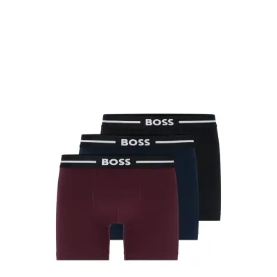 Boxerbr 3P Bold *Villkorat Erbjudande Boxerkalsonger Vinröd BOSS