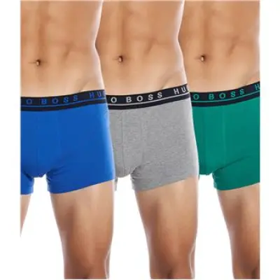 Hugo Boss Cotton Stretch Trunk Blue Green 3-pack * Fri Frakt *