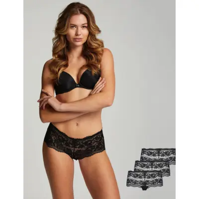 Hunkemöller Sienna Boxer 3-Pack - Black - XS