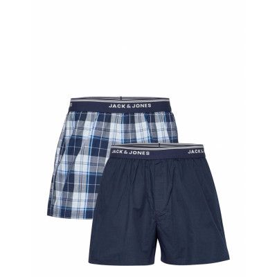 Jacbrent Check Woven 2 Pack Ln Underwear Boxer Shorts Blå Jack & J S
