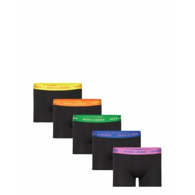Jacleo Solid Trunks 5 Pack Boxerkalsonger Svart Jack & J S