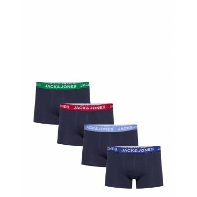 Jack & J S Jactom Solid Trunks 4 Pack Marinblå