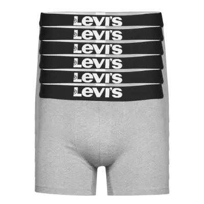 Levis Men Solid Basic Boxer Brief 6 Boxerkalsonger Grå Levi´s
