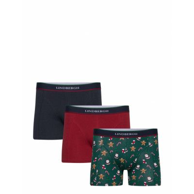Lindbergh X-Mas Cotton Boxers 3-Packs Marinblå