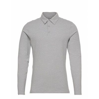 Long Sleeve Polo Shirt Polos Long-sleeved Grå Bread & Boxers