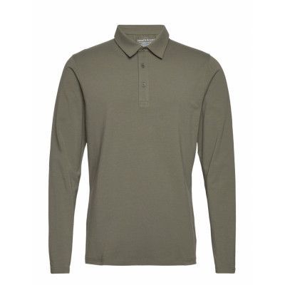Long Sleeve Polo Shirt Polos Long-sleeved Grön Bread & Boxers