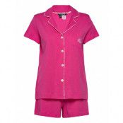 Lrl Sh. Sl Notch Collar Boxer Pj Set Pyjamas Rosa Lauren Ralph Lauren Homewear