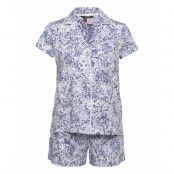 Lrl S/S Notch Collar Boxer Pj Set Pyjamas Multi/mönstrad Lauren Ralph Lauren Homewear