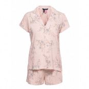 Lrl S/S Notch Collar Boxer Pj Set Pyjamas Multi/mönstrad Lauren Ralph Lauren Homewear