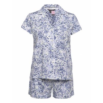 Lrl S/S Notch Collar Boxer Pj Set Pyjamas Multi/mönstrad Lauren Ralph Lauren Homewear