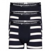 Maple 3 Pack Block Strip Underwear Boxerkalsonger Blå Knowledge Cotton Apparel