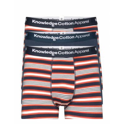 Maple 3-Pack Narrow Striped Underwe Boxerkalsonger Multi/mönstrad Knowledge Cotton Apparel