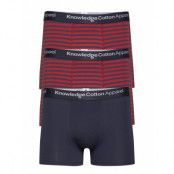 3-Pack Narrow Striped Underwear - G Boxerkalsonger Blå Knowledge Cotton Apparel