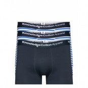3-Pack Narrow Striped Underwear - G Boxerkalsonger Blå Knowledge Cotton Apparel