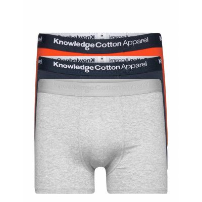 3-Pack Underwear - Gots/Vegan Boxerkalsonger Grå Knowledge Cotton Apparel