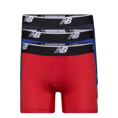 New Balance Mens Mesh 5 Inch Boxer Brief No Fly 3 Pack Röd