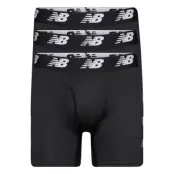 New Balance Mens Premium 6" Boxer Brief With Fly 3 Pack Svart