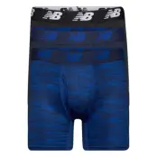 New Balance Mens Premium 6" Boxer Brief With Fly 3 Pack Blå