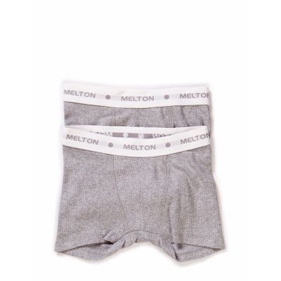 Numbers 2-Pack Rib Boxer - Boy Night & Underwear Underwear Panties Grå Melton