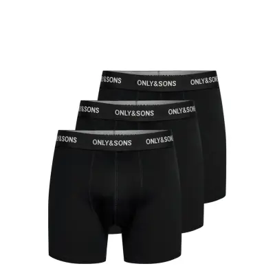 ONLY & SONS Onsbasic Solid Boxer 3Pack Noos - Black - XL