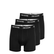 ONLY & SONS Onsfitz Solid Black Boxer 3Pack Noos - Black - XXL