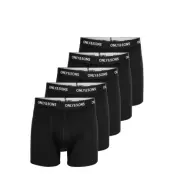 ONLY & SONS Onsfitz Solid Black Boxer 5-Pack - Black - S