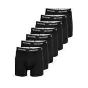 ONLY & SONS Onsfitz Solid Black Boxer 7-Pack - Black - S