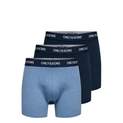 ONLY & SONS Onsfitz Solid Boxer 3Pack Noos - Navy - S