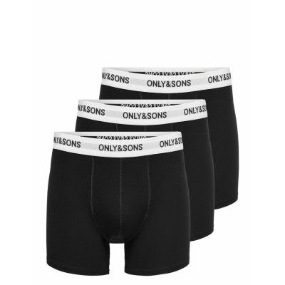 ONLY & SONS Onsfitz Solid Black Boxer 3Pack Noos Svart