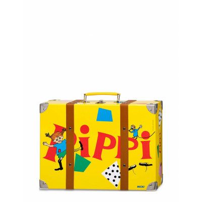 Pippi Koffert Gul, 32 Cm *Villkorat Erbjudande Home Kids Decor Storage Storage Boxes Multi/mönstrad Pippi Langstrømpe