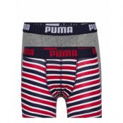 Puma Boys Basic Boxer Printed Strip Night & Underwear Underwear Underpants Röd PUMA