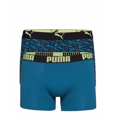 Puma Logo Aop Boxer 2p Boxerkalsonger Blå PUMA