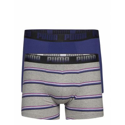 Puma Men Gradient Stripe Boxer 2P Boxerkalsonger Grå PUMA